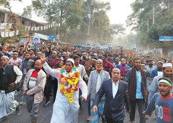 ডুলাহাজারায় চেয়ারম্যানপ্রার্থী কলিম উল্লাহ কলির টেলিফোন মার্কার সমর্থনে গণজাগরণ