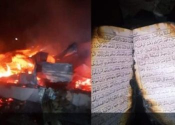 লামায় বৈদ্যুতিক আগুনে ঘর পুড়লেও, পুড়েনি কুরআন শরীফ