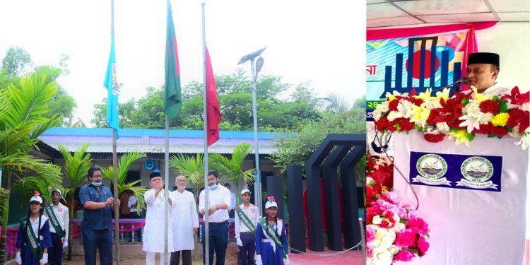 বীচ পাবলিক স্কুল ও আলহাজ্ব ফাতেমা ফেরদৌস বিদ্যালয়ের শহীদ মিনার উদ্বোধন, এমপি কমল সংবর্ধিত
