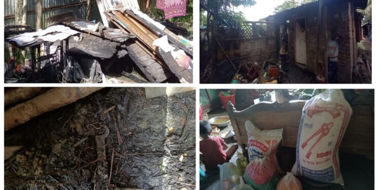 পেকুয়ায় বিদ্যুতের সর্ট সার্কিটের আগুনে বসতঘর পুঁড়ে ছাই