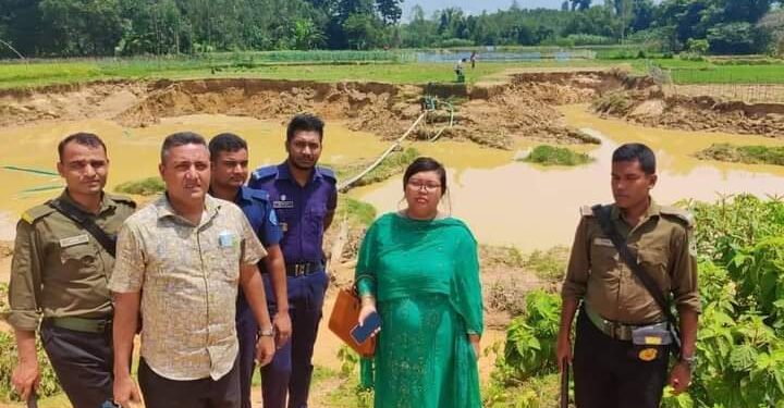 পেকুয়ায় পাহাড় কেটে বালু উত্তোলন, ৩টি স্যালো মেশিন জব্দ