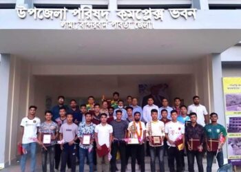 সংবর্ধিত হলো লামা উপজেলা ফুটবল টিম