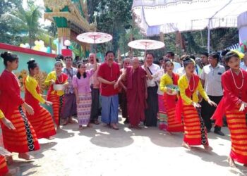 লামায় নবনির্মিত ধাম্মারুম ও পালেয়া নাগারাজ বেষ্ঠিত গৌতমবুদ্ধ মূর্তি উৎসর্গ অনুষ্ঠান