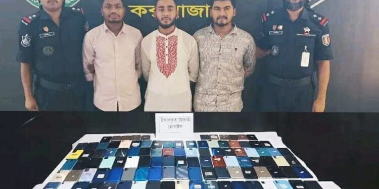 ১৬২টি চোরাই মোবাইল  ফোন উদ্ধার, আটক ৩