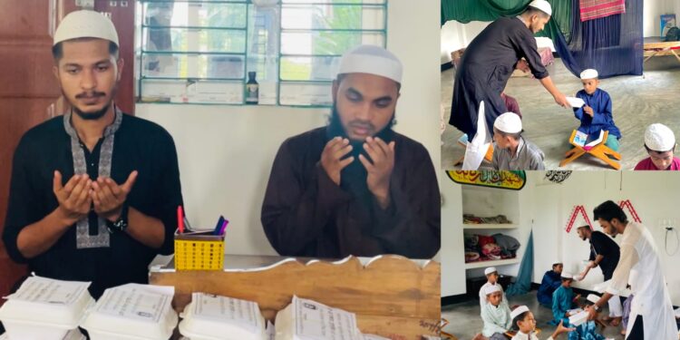 শোক দিবসে ছাত্রলীগ সভাপতি সাদ্দামের পক্ষ থেকে এতিমদের খাবার  বিতরণ