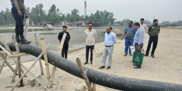 মহেশখালীতে অবৈধ বালি উত্তোলন, জরিমানা