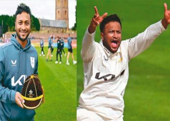 সাকিবের পাঁচ উইকেটে জয়ের দ্বারপ্রান্তে সারে