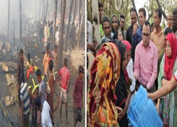বৈদ্যুতিক শর্ট সার্কিটের আগুনে পেকুয়ায় ৫ বসতবাড়ি পুড়ে ছাই